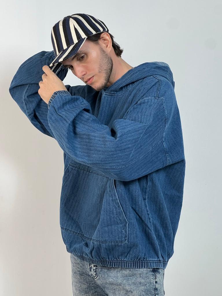 Miniatura 2 de Flynn Denim Pullover Jacket - Medium Blue Wash