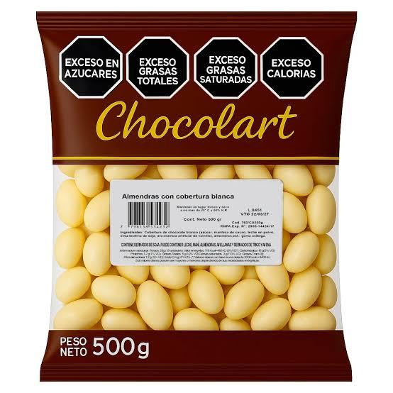 Almendras con chocolate blanco x500g - Chocolart