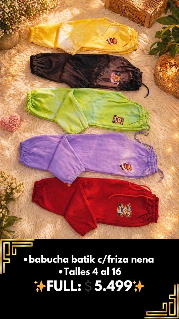 Babucha batik c/friza nena $5.500