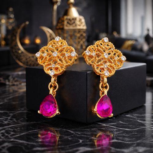 Aretes Vintage árabe Fucsia