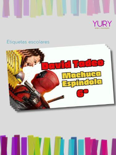 "Cuadernos" Etiquetas escolares