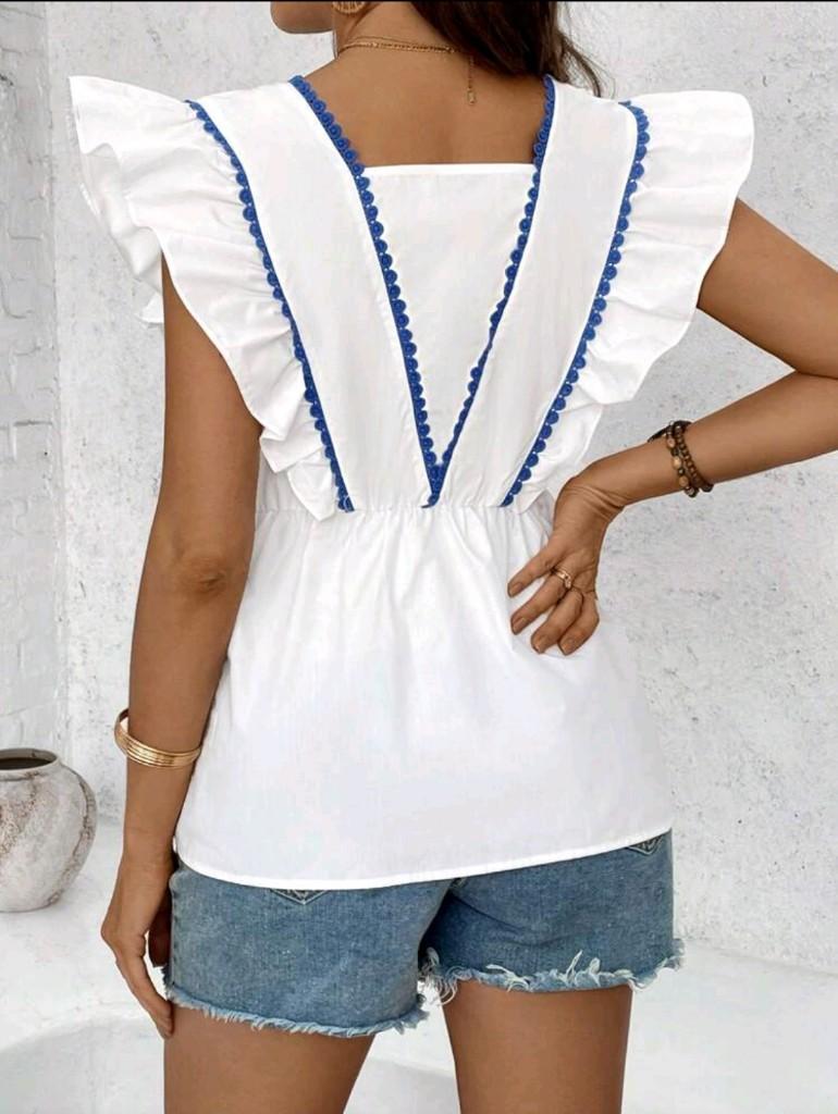 Miniatura 2 de Blusa blanca con ribete