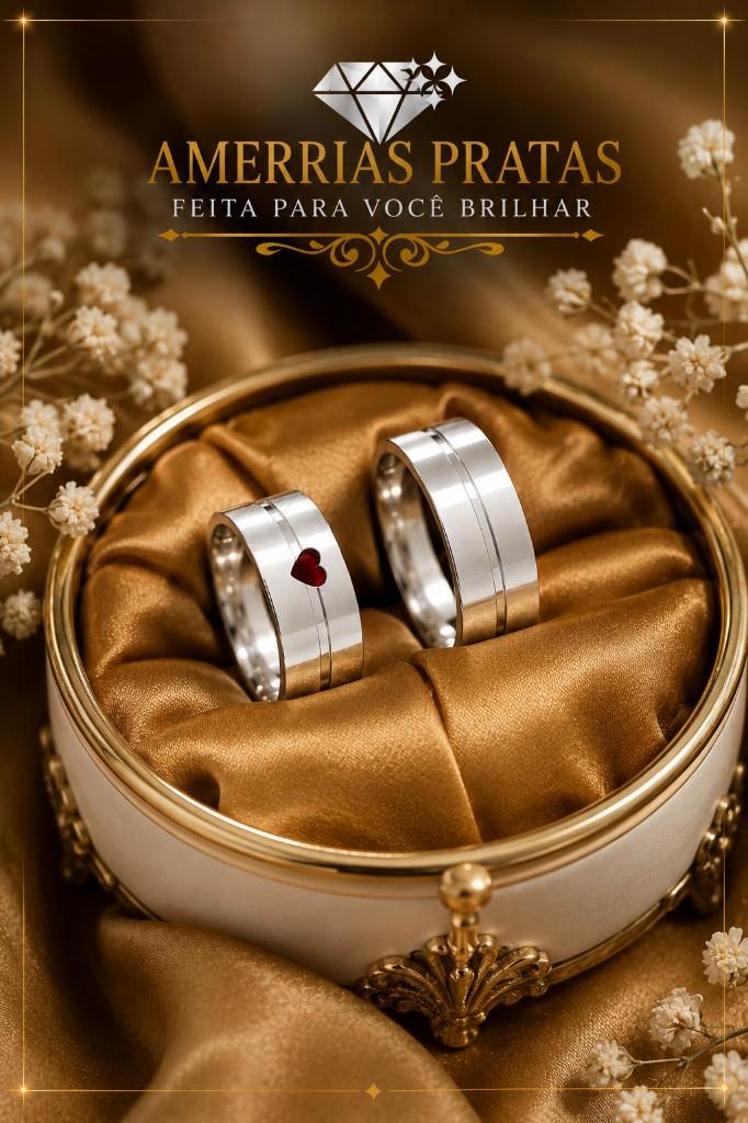 Miniatura 2 de Aliança Lisa Com Detalhe Coração Vazado 5mm