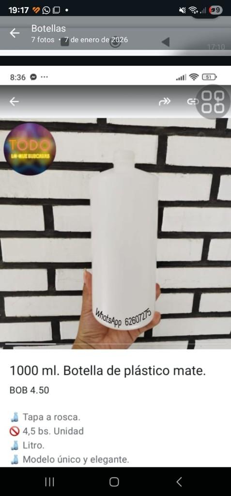 1000 ml. Botella blanca