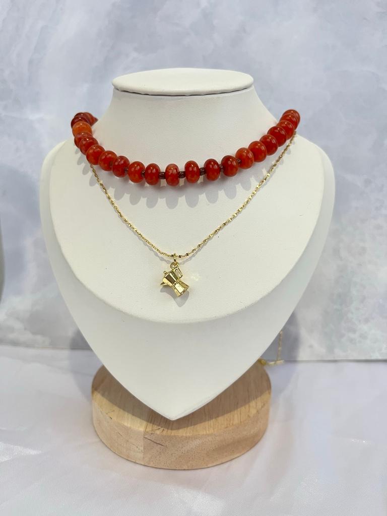 Collar ágatas naranja