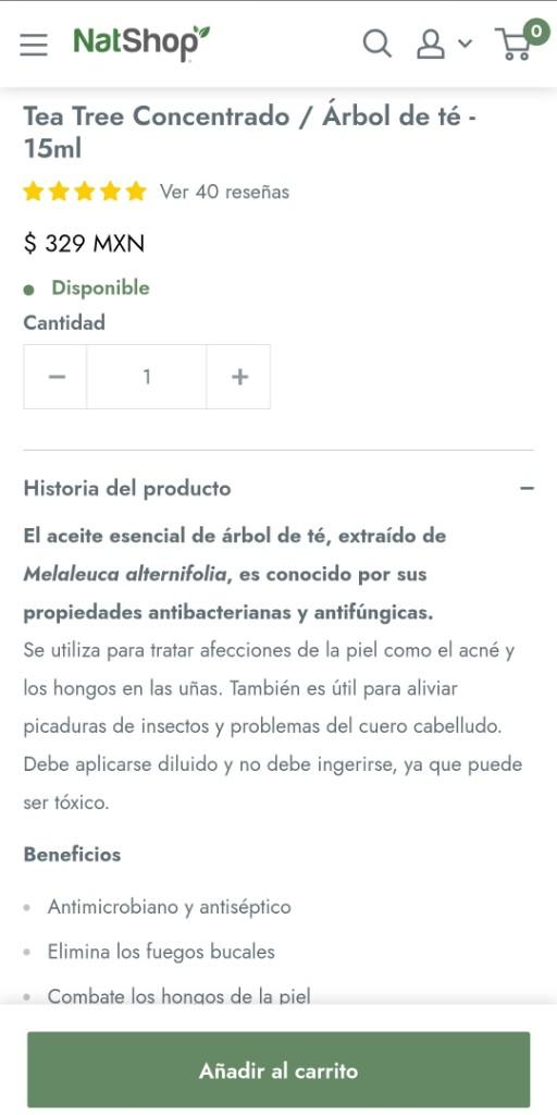 Miniatura 3 de Árbol de Té Aceite Esencial 15ml. NatShop