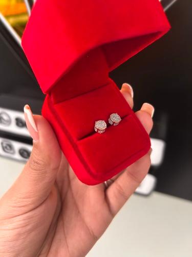 Arete bicolor laminado oro 14k