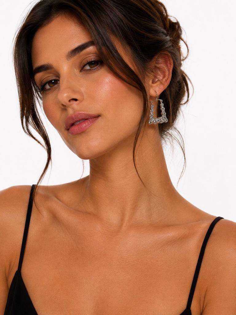 Aretes plata cuadrados