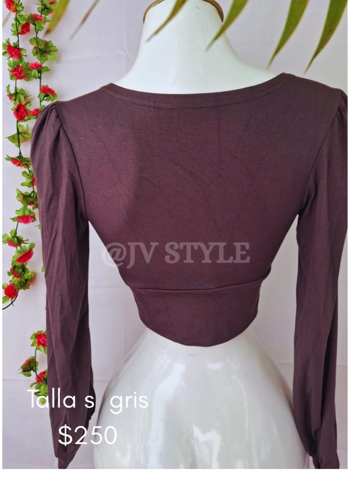 Miniatura 2 de Blusa de manga larga con cuello en V