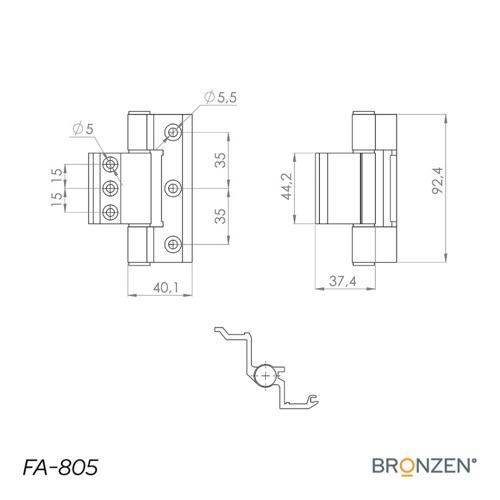 Miniatura 2 de Bisagra 805 Blanca [FA-805-B]