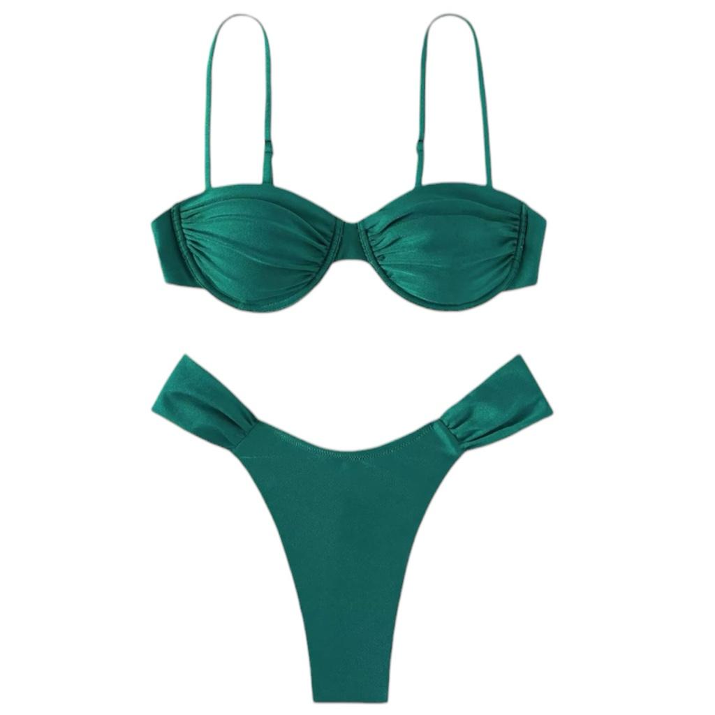 Bikini color verde oscuro, talla M
