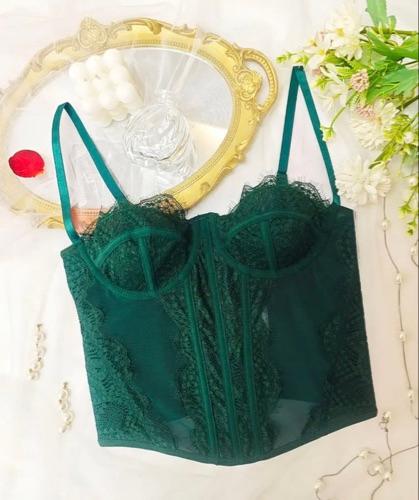 Miniatura 2 de Corset encaje(verde,fucsia