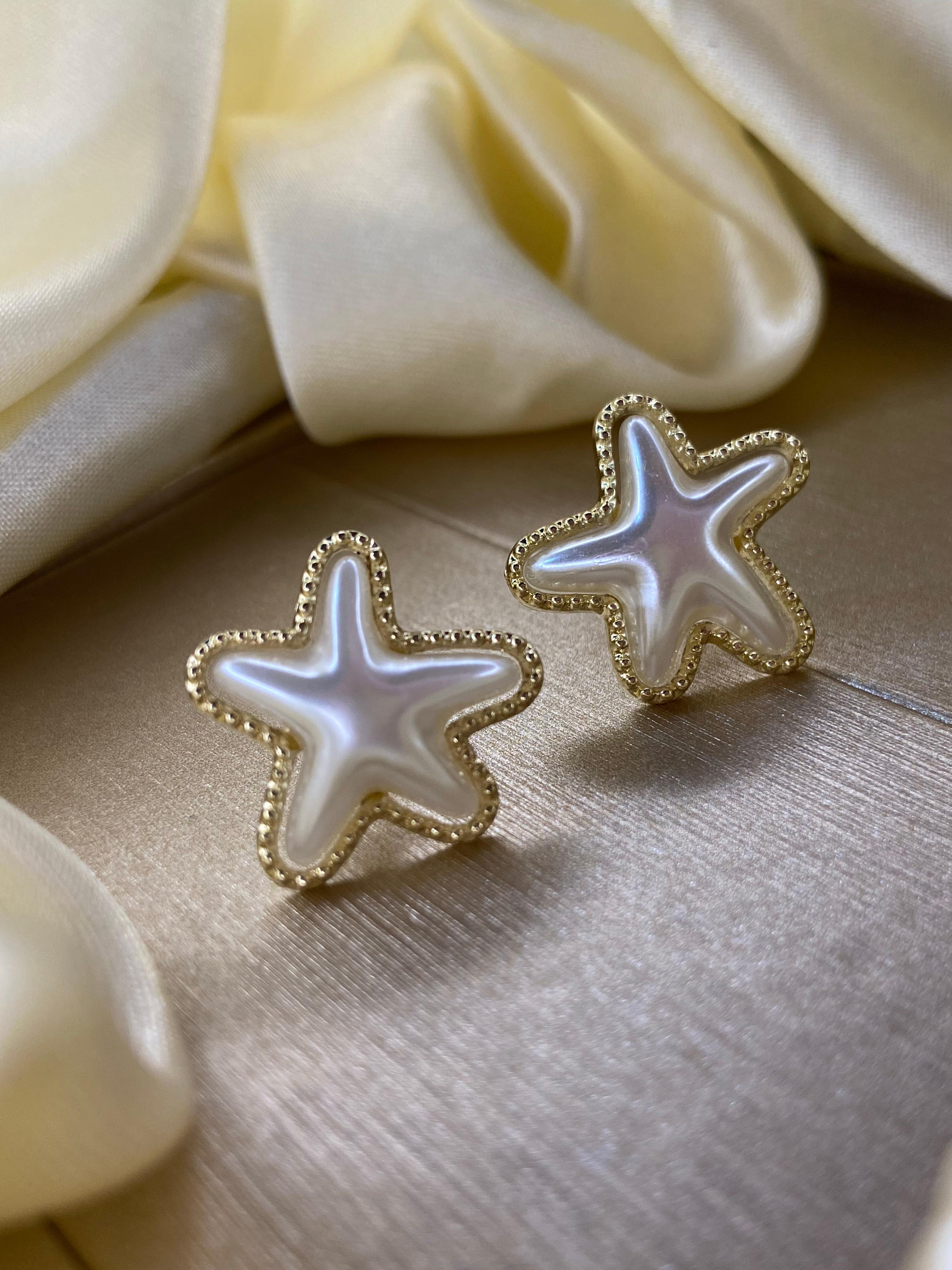 Aretes Estrellas de mar perlada