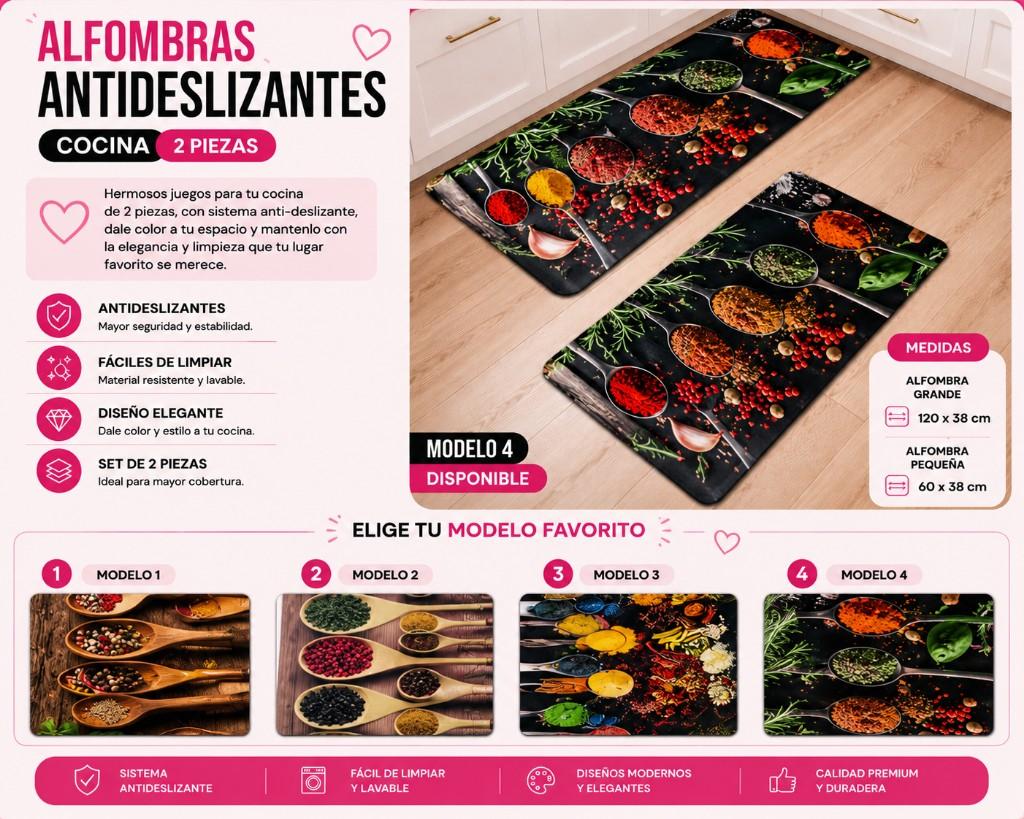 2 alfombras antideslizante de cocina