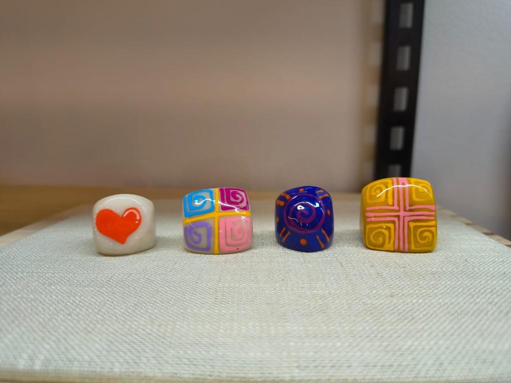 Anillo tagua pintado