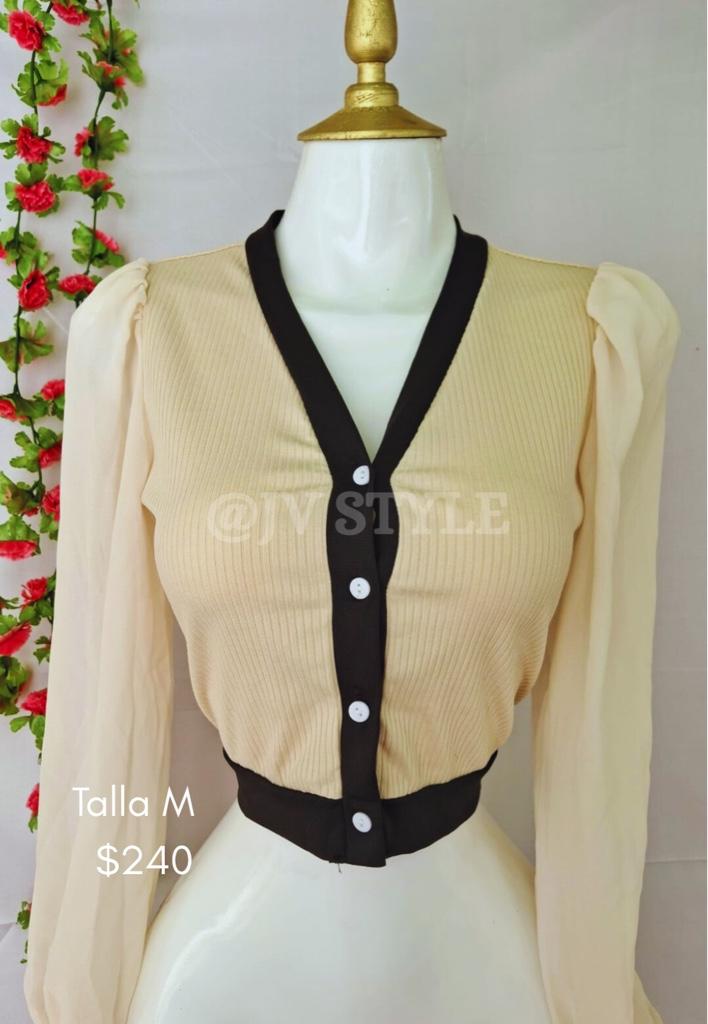 Blusa casual de manga larga