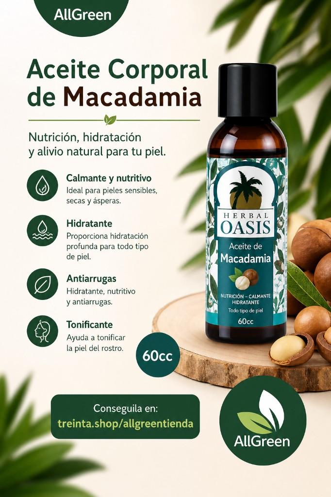 Aceite corporal de macadamia x60cc
