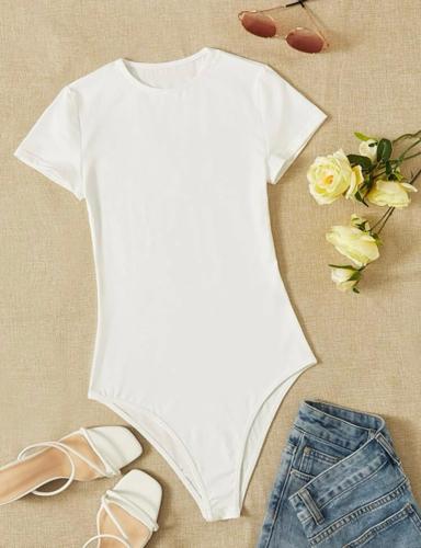 Body manga corta blanco