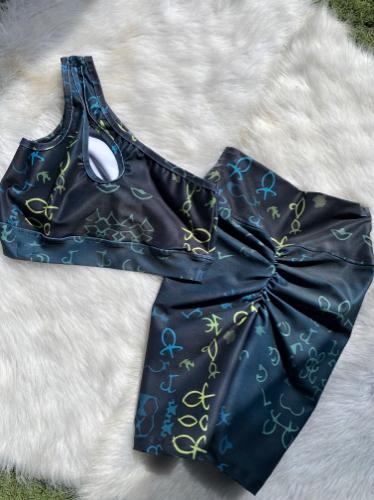 Biker con push y top estampado