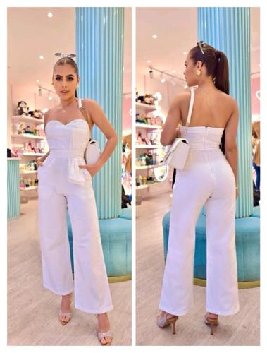 Enterizo blanco largo talla M