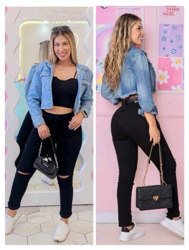 Pantalón jean negro raja Talla 10