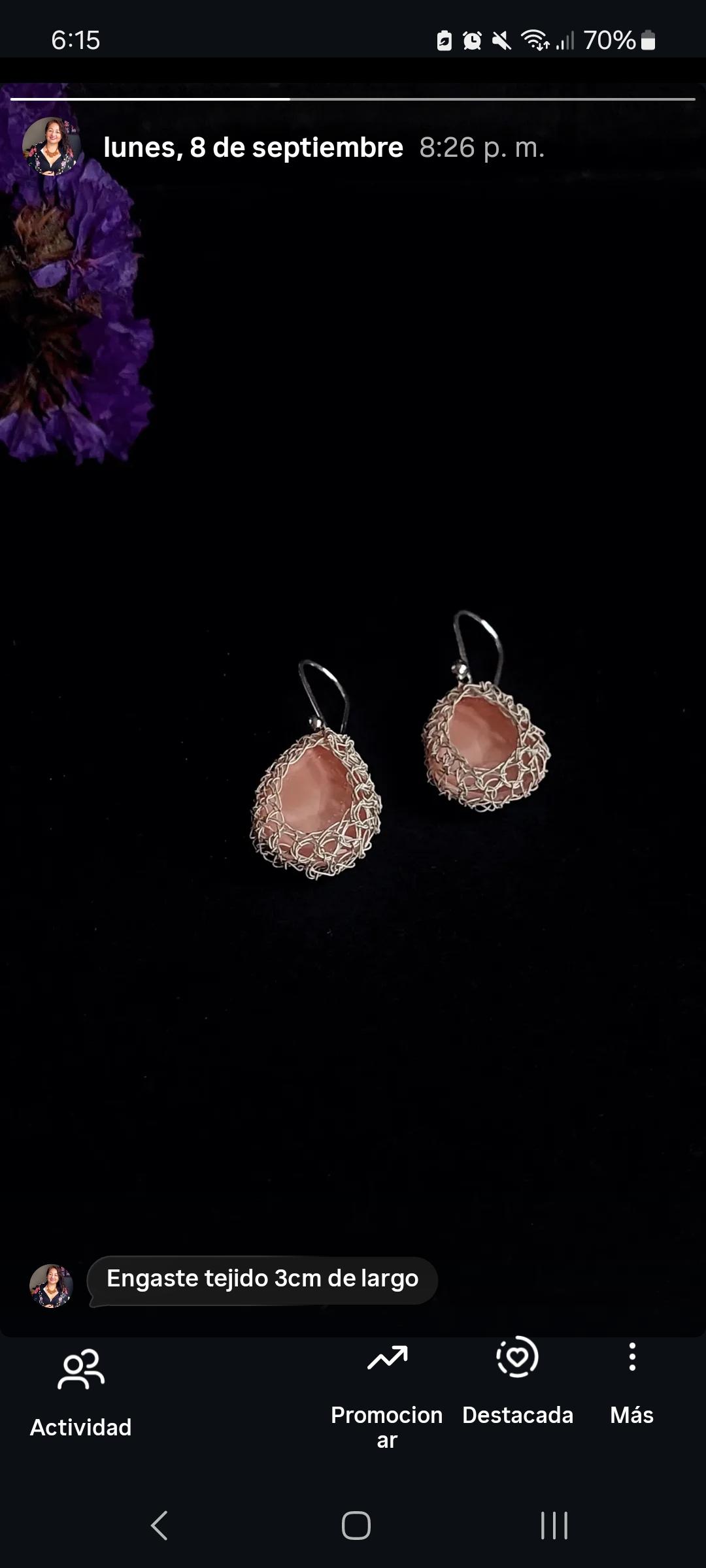 Miniatura 2 de Aretes abalorio Rosa