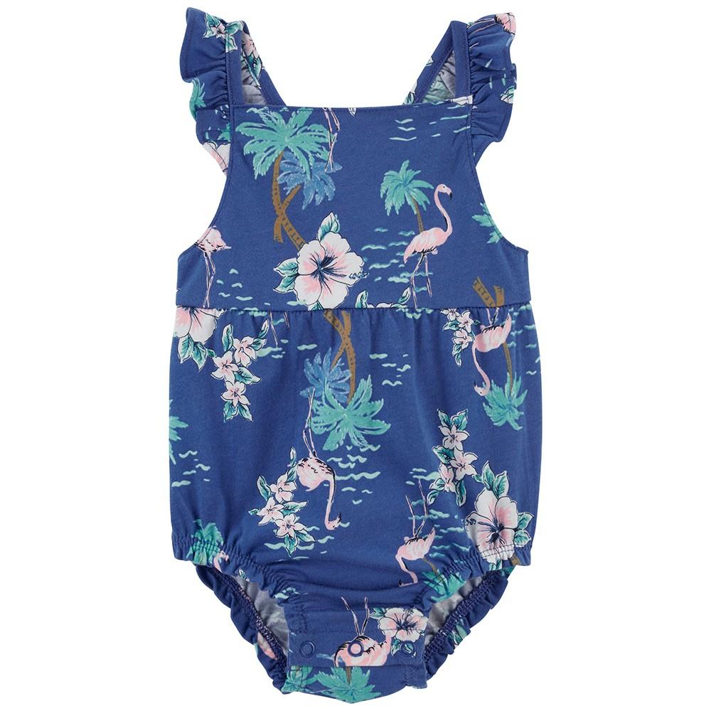 Body azul floreado