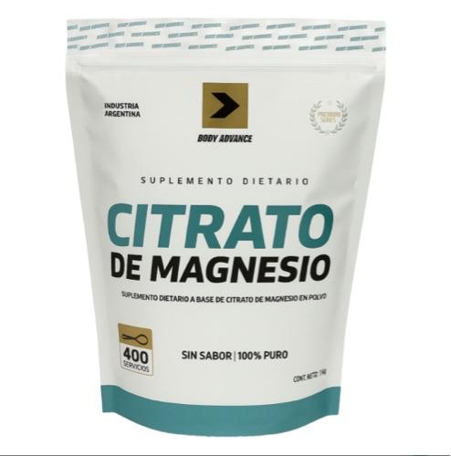 Citrato De Magnesio 1kg Body Advance Sin Sabor/ Sabor Uva
