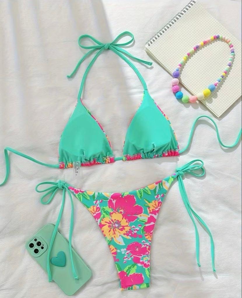 Miniatura 2 de Bikini Floral V/Agua marina