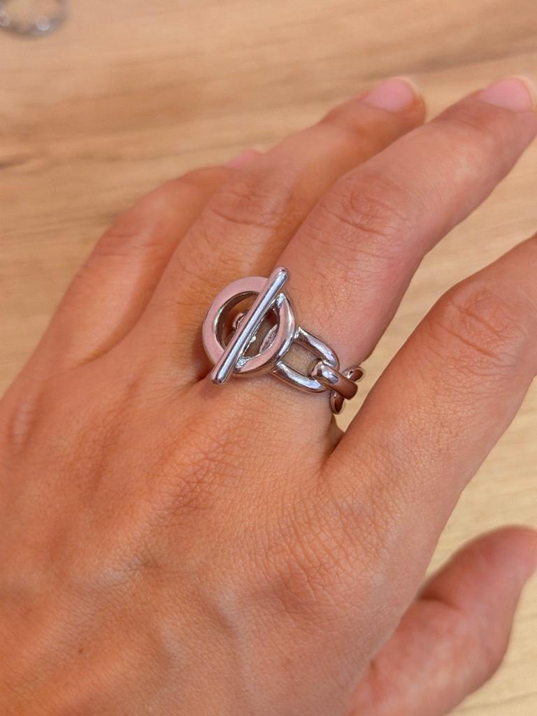 Anillo Chunky plata acero inoxidable