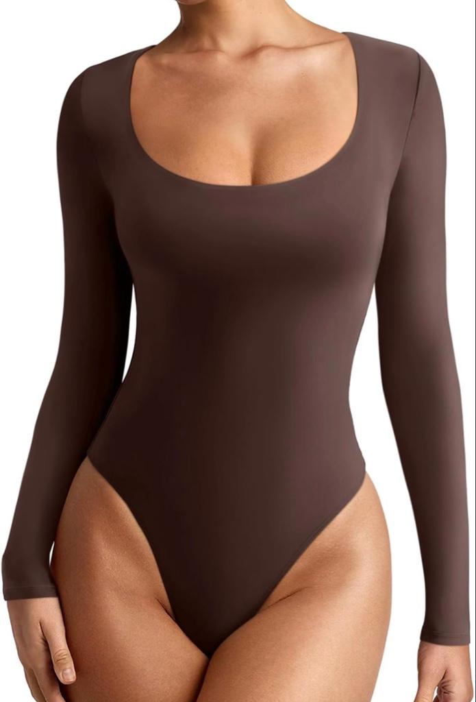 Bodysuit Manga Larga Cuello Redondo Essentials