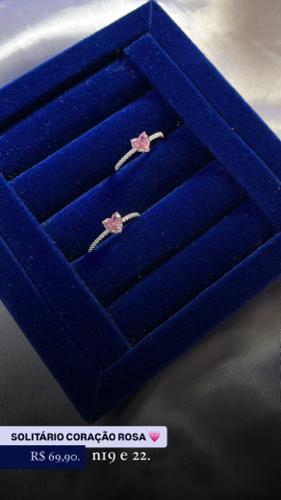 ANEL- Coração rosa