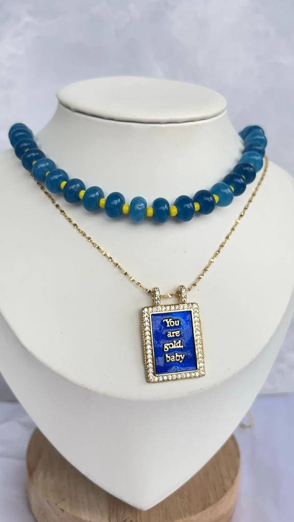Miniatura 3 de Collar ágatas azules