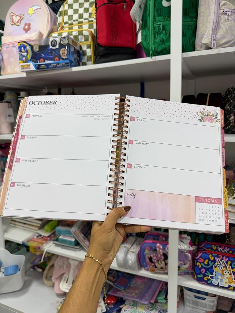 Miniatura 3 de Agenda 2025-2026 con print de flores grandes