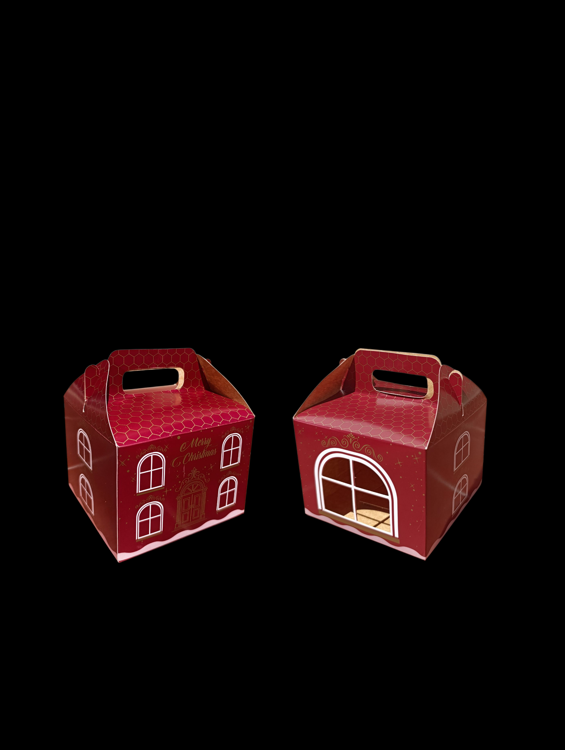 12x12x9 Cm Casita Navidad con Visor
