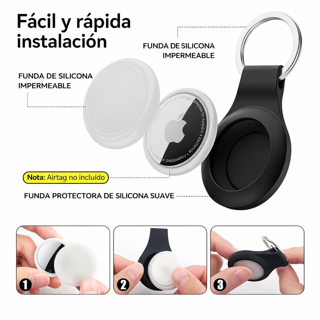 Miniatura 2 de llaveros para Airtag, funda impermeable para AirTag de Apple con llavero, llavero de silicona para equipaje, llaves, mochila, automóvil, bolsas, niños