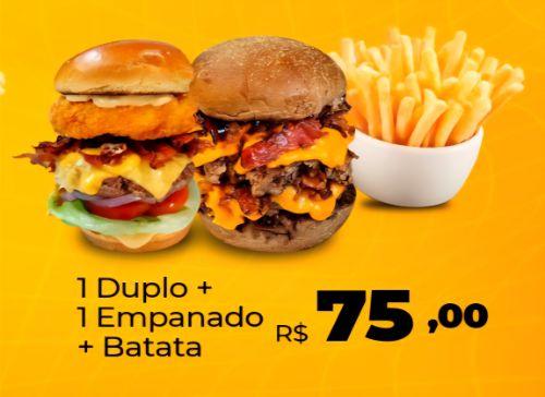 1 duplo cheddar + 1 empanado + batata