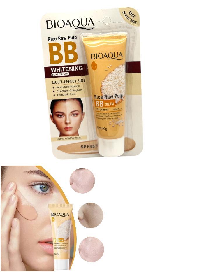 Base BB Cream de arroz con protector solar SPF 45 multi efecto 3 en 1 - Bioaqua