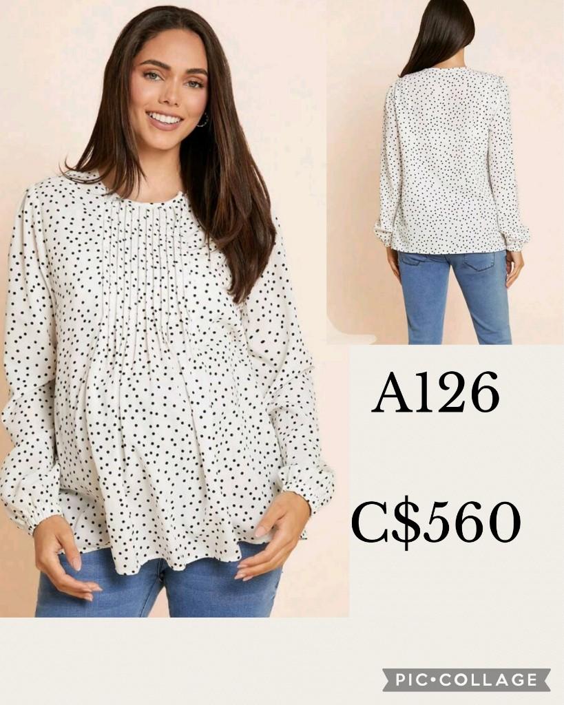 Blusa manga blanca, manga  larga estampada