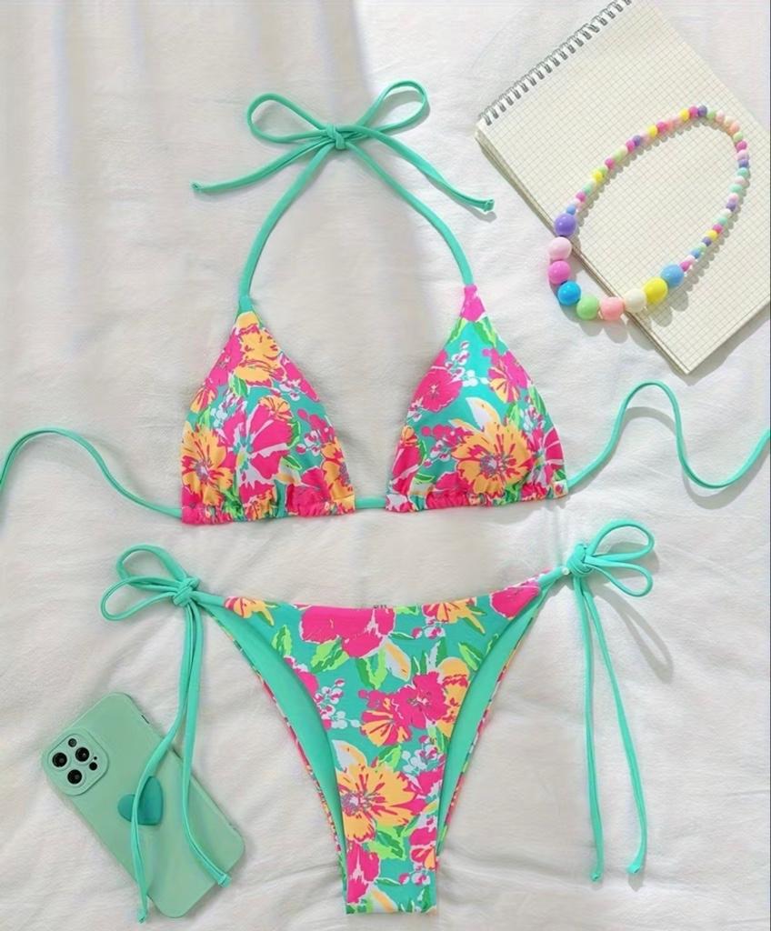 Miniatura 3 de Bikini Floral V/Agua marina