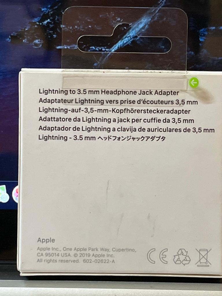 Miniatura 2 de Adaptador de Lightning Macho a plug 3.5 mm blanco