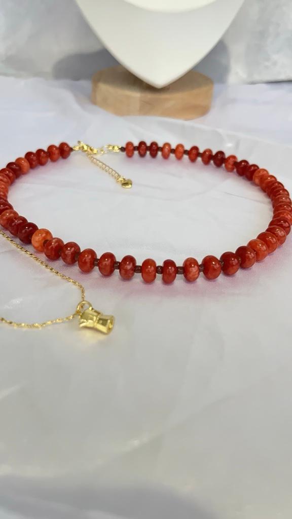 Miniatura 2 de Collar ágatas naranja