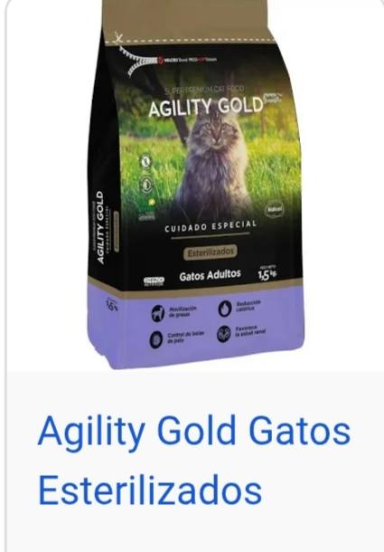 AGILITY GOLD ESTERILIZADOS X1,5K GATO