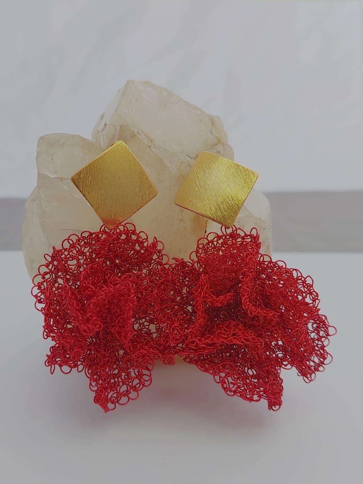 Miniatura 2 de Aretes Clavel Rojo