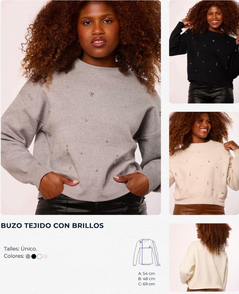 Miniatura 2 de BUZO TEJIDO CON BRILLOS 2