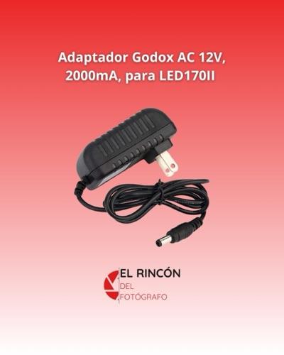 Adaptador Godox AC 12V, 2000mA, para LED170II