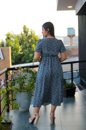 Miniatura 3 de Vestido azul marino estampado floral