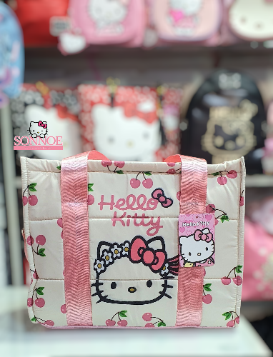 Bolso tote puffer Hello kitty rosa