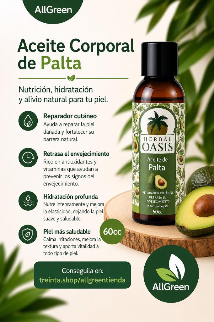 Aceite corporal de palta x60cc