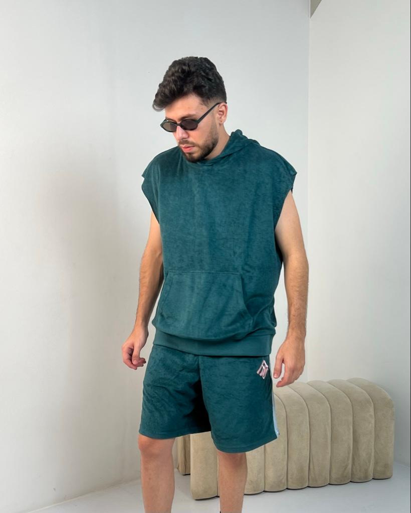 Chateau Terry Embroidered Sleeveless Hoodie
